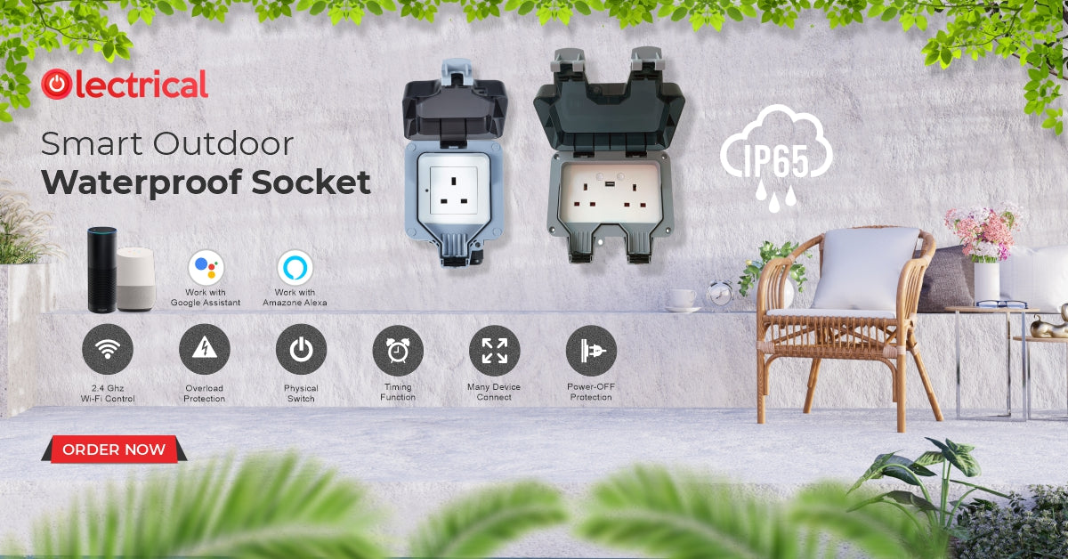Weatherproof and Waterproof Smart WIFI Enabled Outdoor Socket.