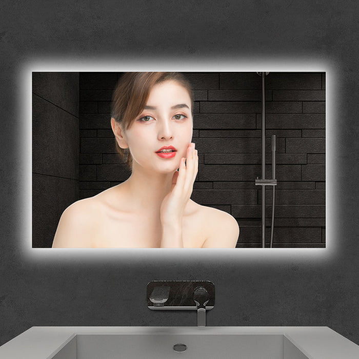 450W Bathroom Mirror Infrared Heater & CCT Changing with Dimmable LED Lights, Plug & Play