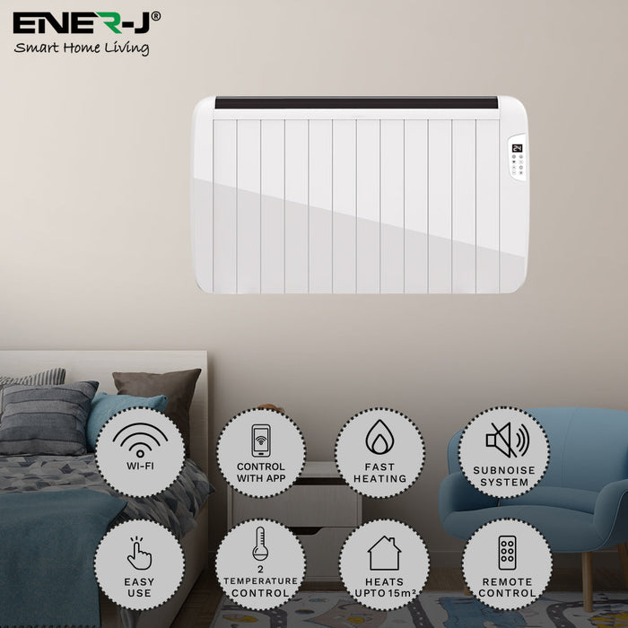 2000W Smart Electric Radiator Heater | LCD Display & Voice Control | 7-Day Timer Function with WIFI | Free Standing or Wall Mountable