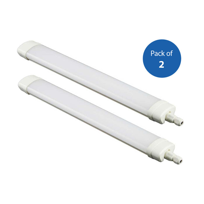 Pack of 2 36W LED Triproof Batten Tube Lights, 120cms, 6000K, IP65 Waterproof, No UV and IR Radiation, Super Bright Tube Light for Kitchen, Living Room, Bathroom, Office
