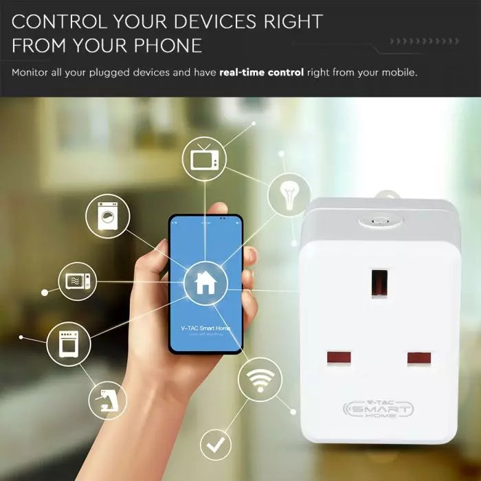 WIFI Smart Mini BS Plug with USB Compatible with Alexa and Google Home, No hub required