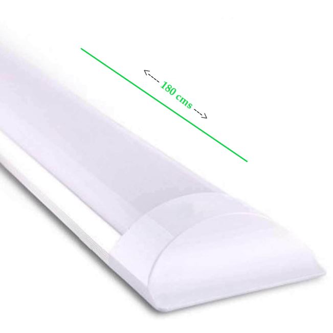2 Pack 54W LED Prismatic Batten Fitting, 180cms, 6000K, 0.5 meter cable, 4500Lm (Pack of 2)