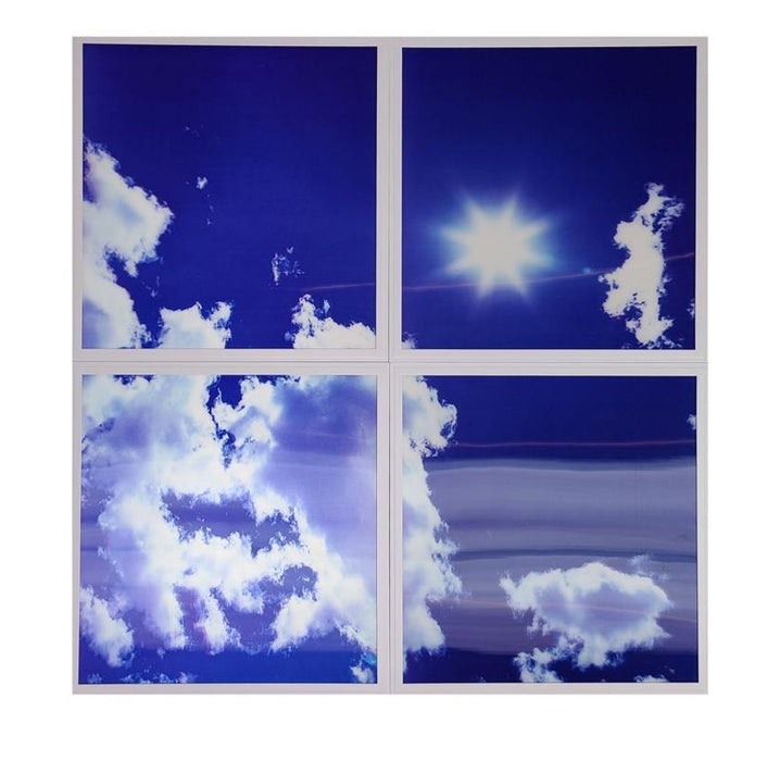 Sky Ceiling Light Box with Remote, Dimmable LED Light Cool Ultra Thin Panel, 4 Pcs of 60X60Cms - Olectrical