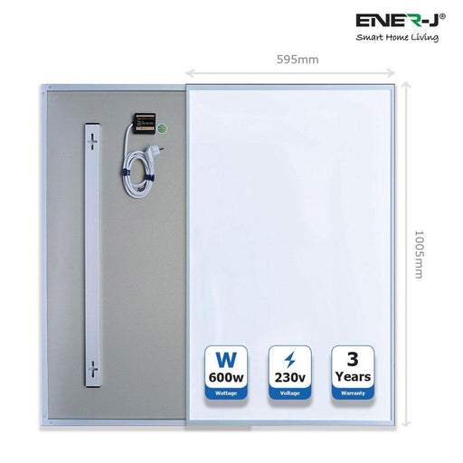 Electric Panel Heater Infrared 600 Watts with Wireless Thermostat Remote - Olectrical