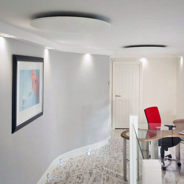 360W Round Infrared Glass Mirrored Heating Panel , Tempered Glass, Slim Design, Commercial and domestic use