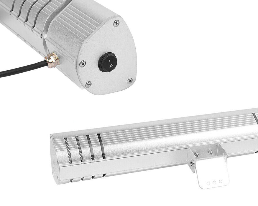 2000W, IP55 Rating, Halogen Patio Heaters Electric Wall Mount Gold Tube with Remote (Silver / Black)