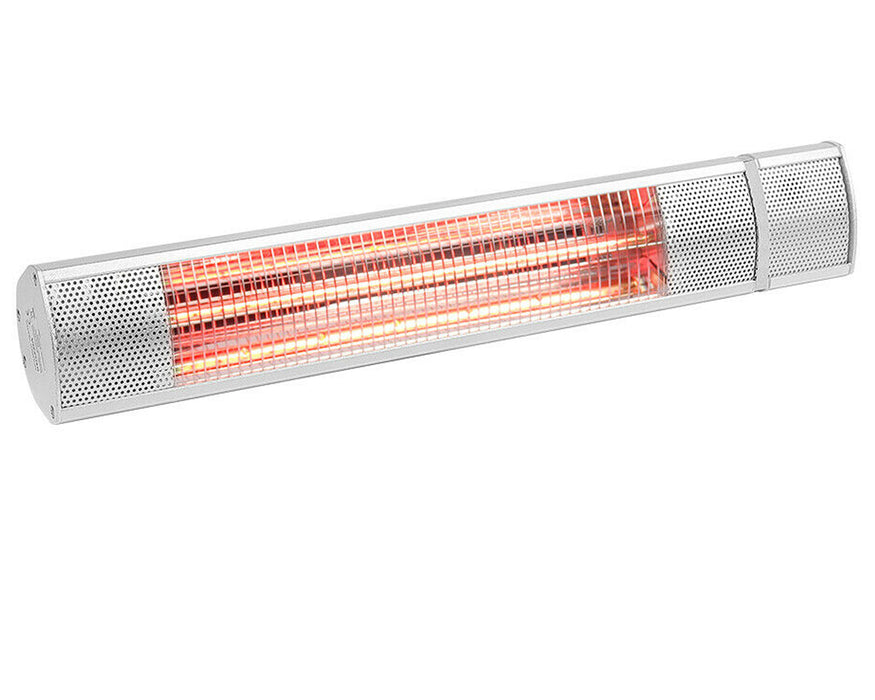 2000W, IP55 Rating, Halogen Patio Heaters Electric Wall Mount Gold Tube with Remote (Silver / Black)