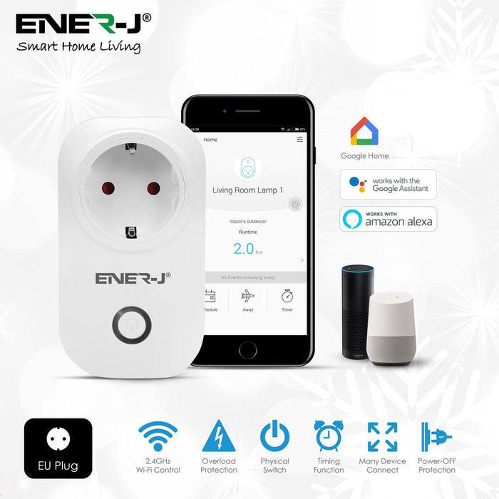 WiFi Smart Plugs With Energy Monitor, 16A EURO Plug (Pack of 3) - Olectrical