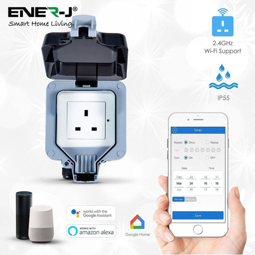Outdoor Smart WiFi Socket IP55 Waterproof Single Socket - Olectrical