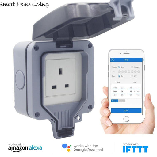 Outdoor Smart WiFi Socket IP55 Waterproof Single Socket - Olectrical