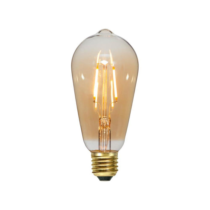 ENERJ Smart Filament ST64 in Amber Glass 8.5W 730Lm of 6500K & 2700-6000K, CCT & Dimmable E27 Holder (Pack of 3) - Olectrical