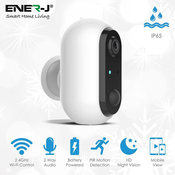 Smart Wireless 1080P Battery Camera With 2 Pcs 18650 Battery, ENERJSMART APP - Olectrical
