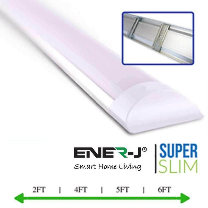2 Pack 54W LED Prismatic Batten Fitting, 180cms, 6000K, 0.5 meter cable, 4500Lm (Pack of 2)
