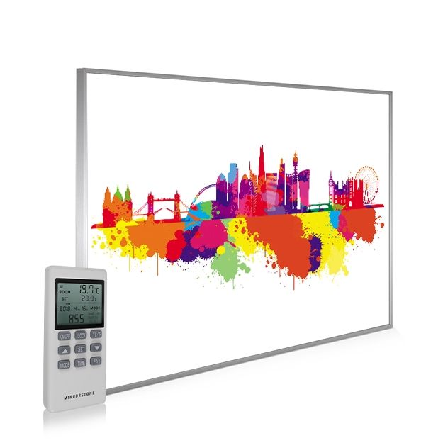 1200W 995x1195 London Skyline Splash Picture NXT Gen Infrared Heating Panel 1200W - Electric Wall Panel Heater Energy Saving and Energy Efficient