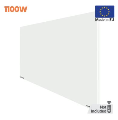Prime 1100W Infrared Panel Heater – Wall or Ceiling Mounted Frameless IR Heater (Optional Thermostat & Remote)