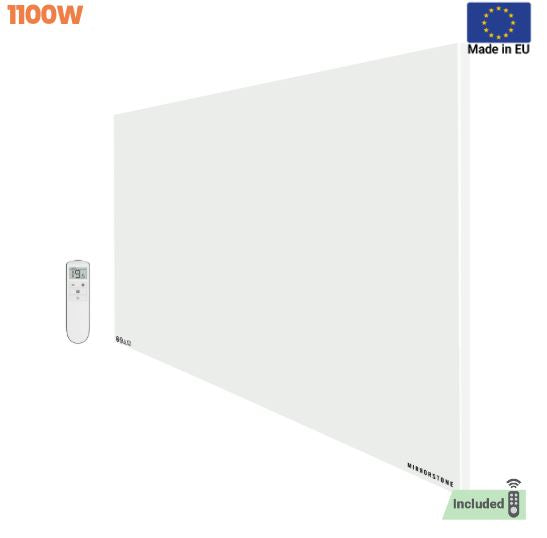 Prime 1100W Infrared Panel Heater – Wall or Ceiling Mounted Frameless IR Heater (Optional Thermostat & Remote)