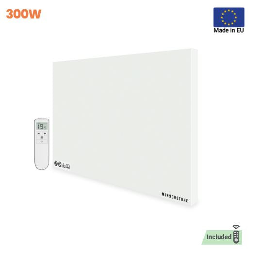 Prime 300W Infrared Panel Heater – Wall or Ceiling Mounted Frameless IR Heater (Optional Thermostat & Remote)