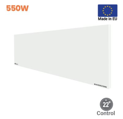 Prime 550W Infrared Panel Heater – Wall or Ceiling Mounted Frameless IR Heater (Optional Thermostat & Remote)