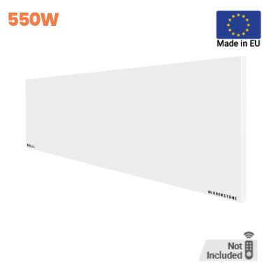 Prime 550W Infrared Panel Heater – Wall or Ceiling Mounted Frameless IR Heater (Optional Thermostat & Remote)
