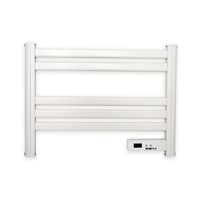 Infrared Heated Towel Rail, Bathroom Wall Mounted 5 Bar Towel Rail Radiator, IP24 Electric Heating Towel Warmer Rack with Timer & LED Display