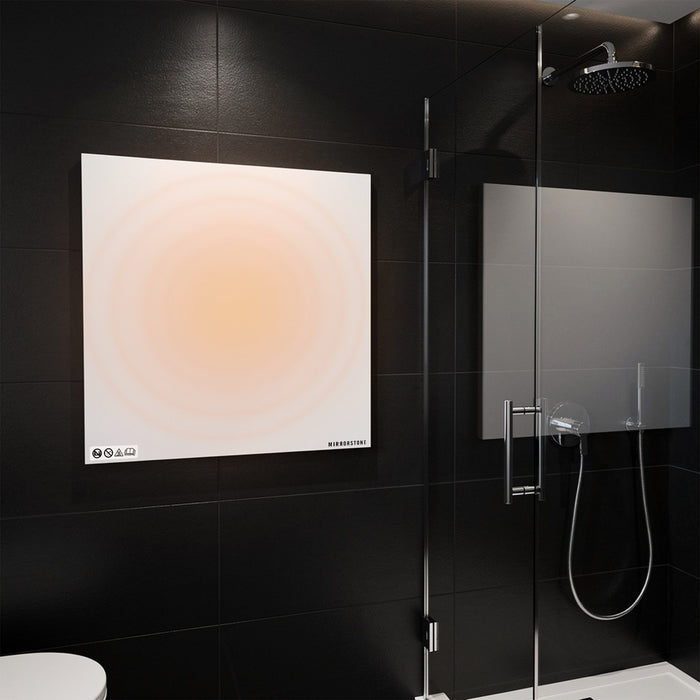 Prime 450W Infrared Panel Heater – Wall or Ceiling Mounted Frameless IR Heater (Optional Thermostat & Remote)