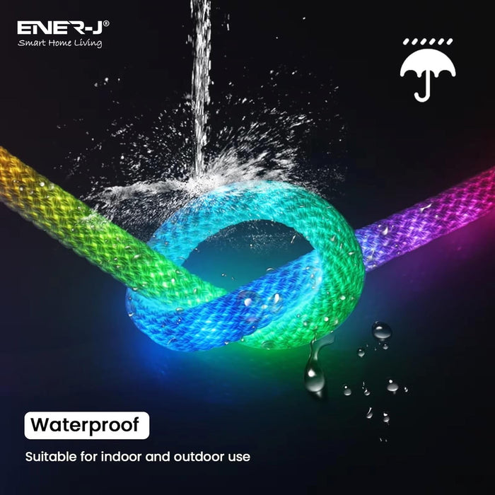 NeonTwist RGBIC Braided LED Rope Light 5m – 360° Smart Neon Strip with App & Remote | Indoor & Outdoor IP65 Waterproof