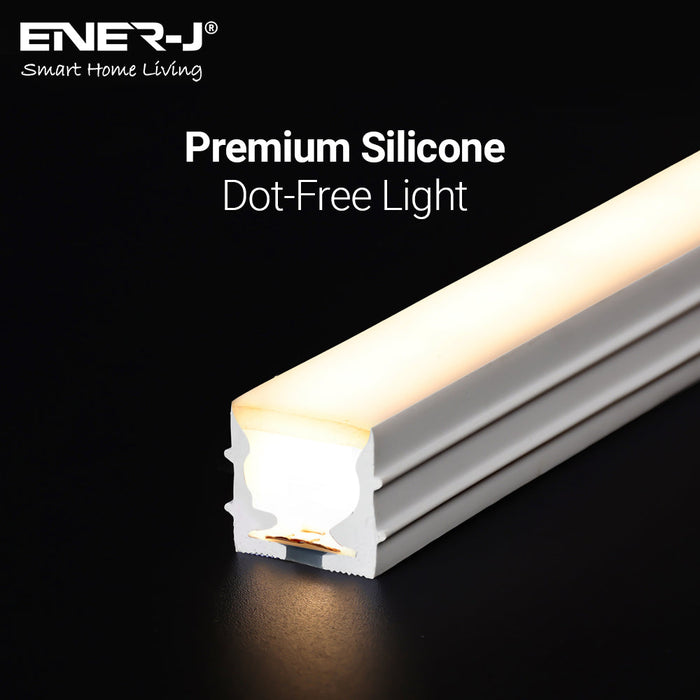 30 Meters 24V Silicon Neon Strip | Includes 30pcs Clips & 5 connector cable | Size: 10x10mm, IP65 | Warm White