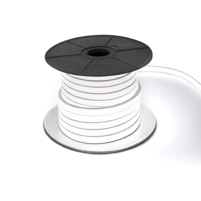 30 Meters 24V Silicon Neon Strip | Includes 30pcs Clips & 5 connector cable | Size: 10x10mm, IP65 | White