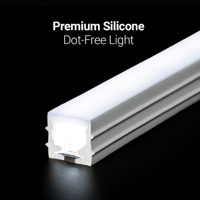 30 Meters 24V Silicon Neon Strip | Includes 30pcs Clips & 5 connector cable | Size: 10x10mm, IP65 | White