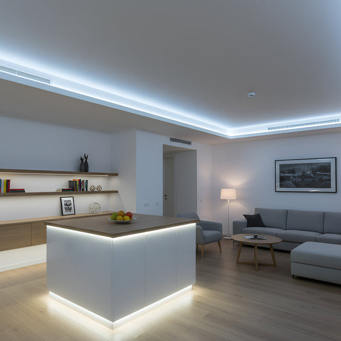 30 Meters 24V Silicon Neon Strip | Includes 30pcs Clips & 5 connector cable | Size: 10x10mm, IP65 | White