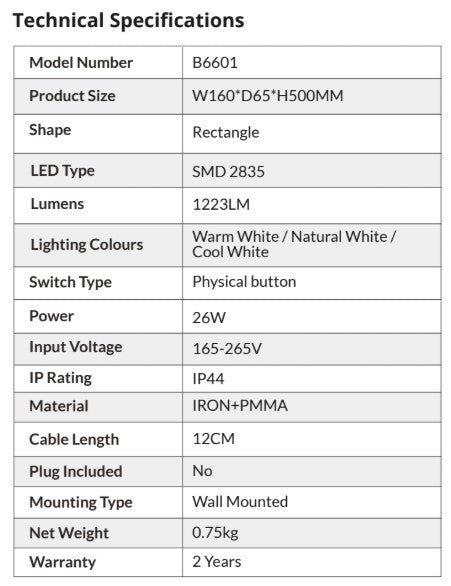 Modern 3-Colour Dimmable LED Wall Light | Contemporary Wall Lamp