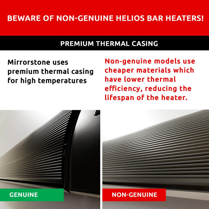2400W Helios Wi-Fi Remote Controllable Infrared Bar Heater Energy Efficient, Low Maintenance