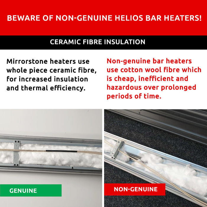 2400W Helios Wi-Fi Remote Controllable Infrared Bar Heater Energy Efficient, Low Maintenance