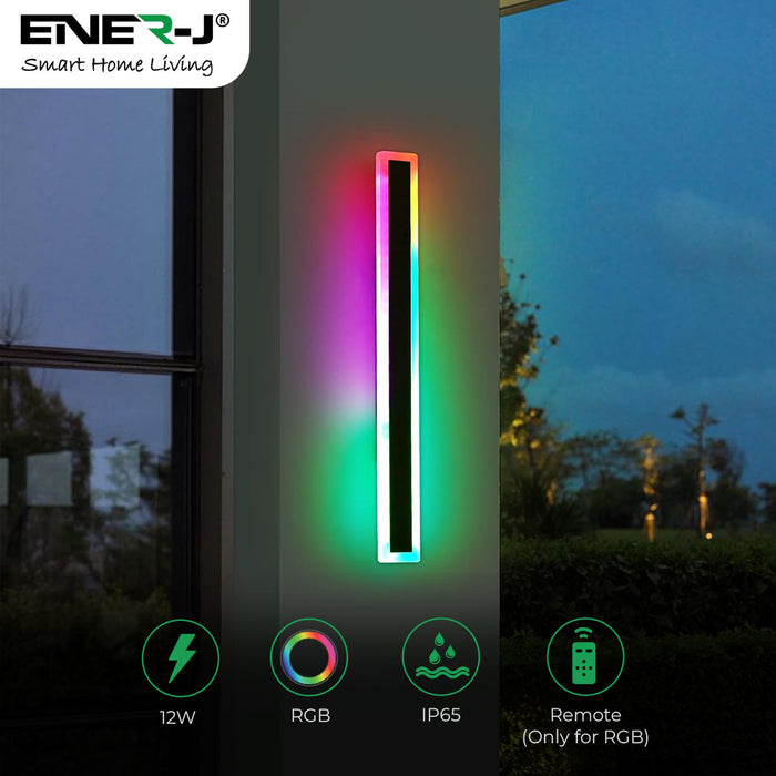 100cm Outdoor RGB LED Wall Light – 24W IP65 Waterproof Modern Black Acrylic Sconce for Garden & Indoor Use