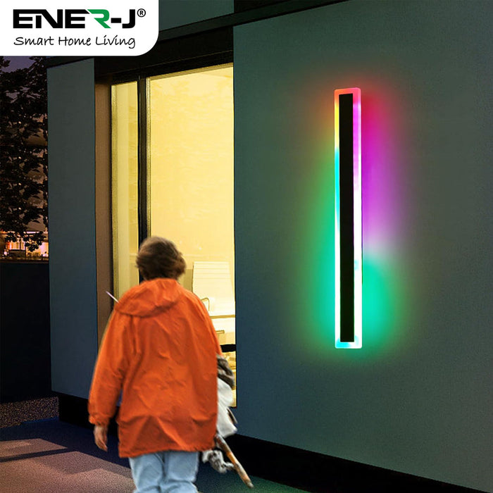 100cm Outdoor RGB LED Wall Light – 24W IP65 Waterproof Modern Black Acrylic Sconce for Garden & Indoor Use