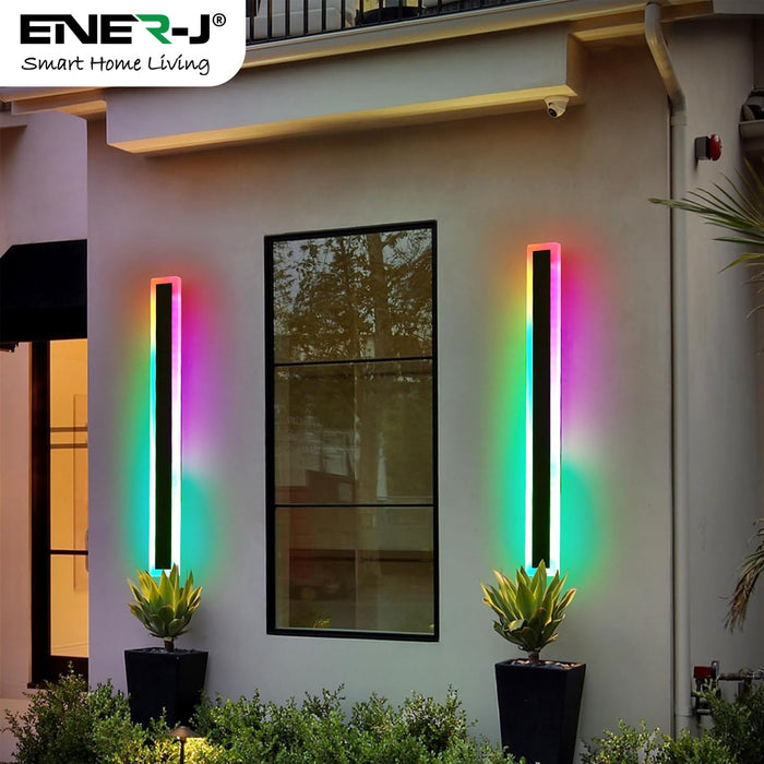 60cm Outdoor LED Wall Light – 12W RGB IP65 Waterproof Acrylic Sconce, Matte Black Modern Design