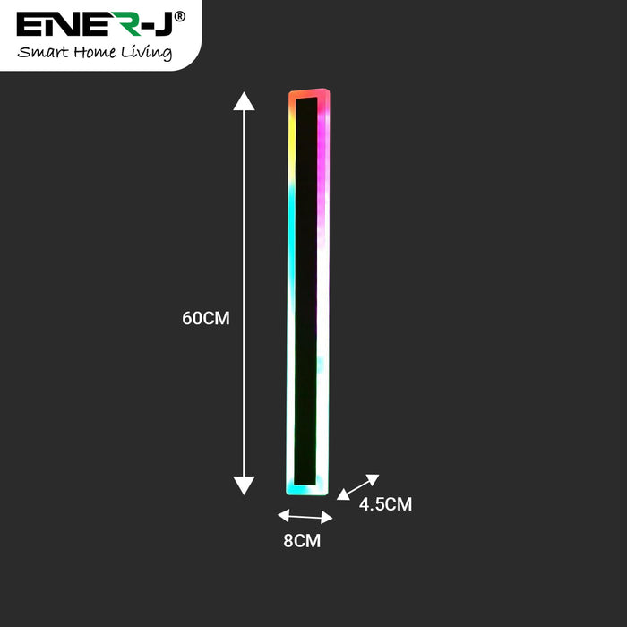60cm Outdoor LED Wall Light – 12W RGB IP65 Waterproof Acrylic Sconce, Matte Black Modern Design