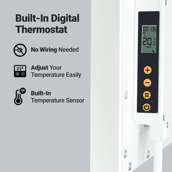 Prime 700W Infrared Panel Heater – Wall or Ceiling Mounted Frameless IR Heater (Optional Thermostat & Remote)