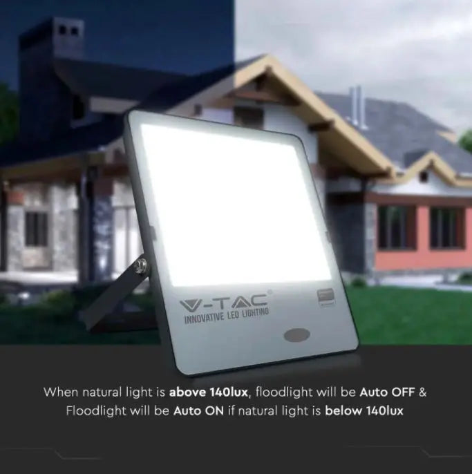 200W LED Floodlight with Light Sensor Samsung Chip IP65 Daylight, Cool White and Warm White