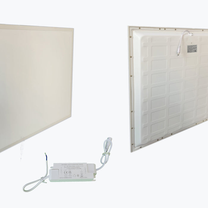 Pack of 2 Or 6 Slim Backlit Led Panel Ceiling Lights With PMMA 2mm Diffuser, 60x60cms 40W, 3600lm for Indoor Lighting 3000K, 4000K, 6000K