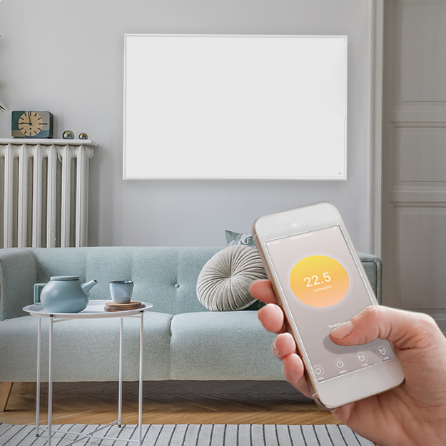 580W Solis Wi-Fi Slim Infrared Panel Heater With Temperature Sensor Easy Installation Highly Energy Efficient