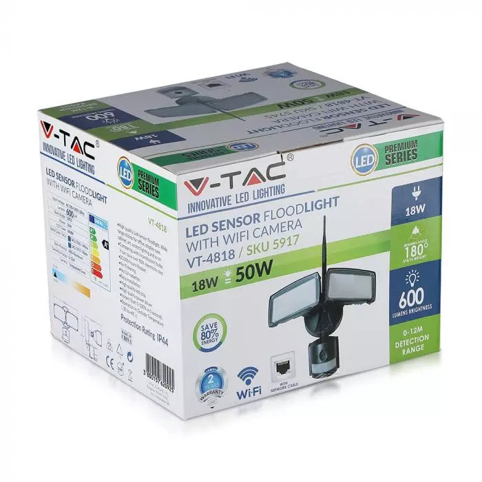 18W LED Security WiFi Camera with floodlight and PIR Sensor