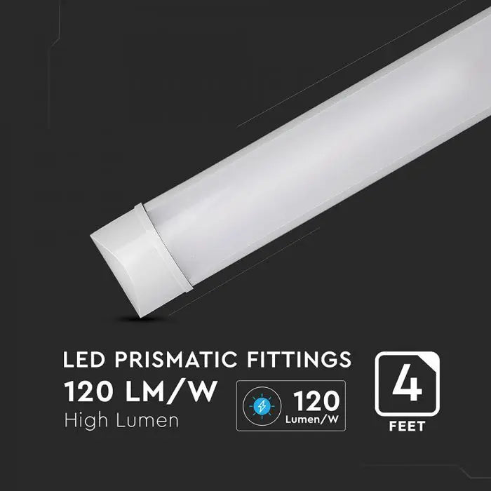 40W 4FT LED Batten Lights 120cm Slim Durable Prismatic Fitting