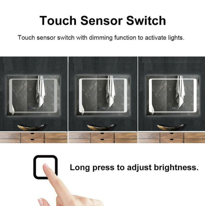 800 X 600 MM Bathroom Mirror with Bluetooth Speaker & Concealed Heated Demister