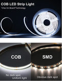 Load image into Gallery viewer, COB LED Strip Continuous Light 5M 300LEDs/M Super Bright Flexible CRI90+ LED Tape, DC12V for Cabinet, Bedroom, Kitchen DIY Lighting