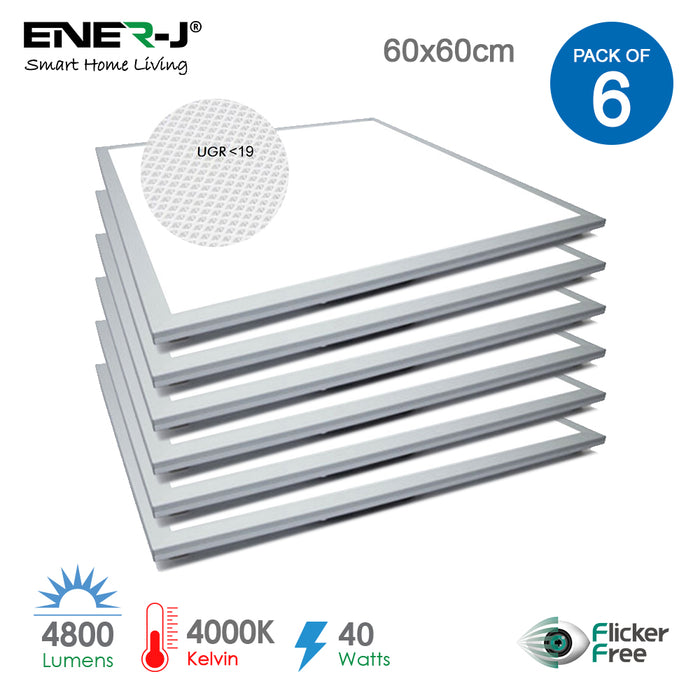 LED Ceiling Panel Light, 600 x 600mm Square Tile Recessed LED Panels, Super Bright 3600 Lumens 4000K Natural White
