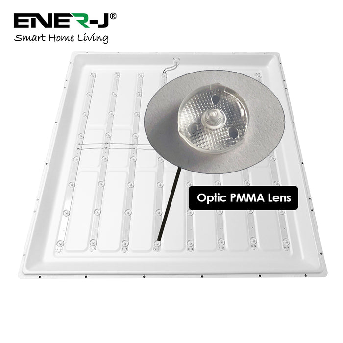 Pack of 2 Or 6 Slim Backlit Led Panel Ceiling Lights With PMMA 2mm Diffuser, 60x60cms 40W, 3600lm for Indoor Lighting 3000K, 4000K, 6000K
