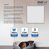 Load image into Gallery viewer, ENERJ Electric Panel Heater Infrared 360 Watts - Olectrical