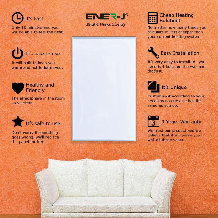 Electric Panel Heater Infrared 600 Watts with Wireless Thermostat Remote - Olectrical