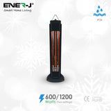 Load image into Gallery viewer, Portable Infrared Heater, Radiant Heater, Efficient Heater, 600W or 1200W Power with Oscillation Free Standing (250 x 250 x 835mm)